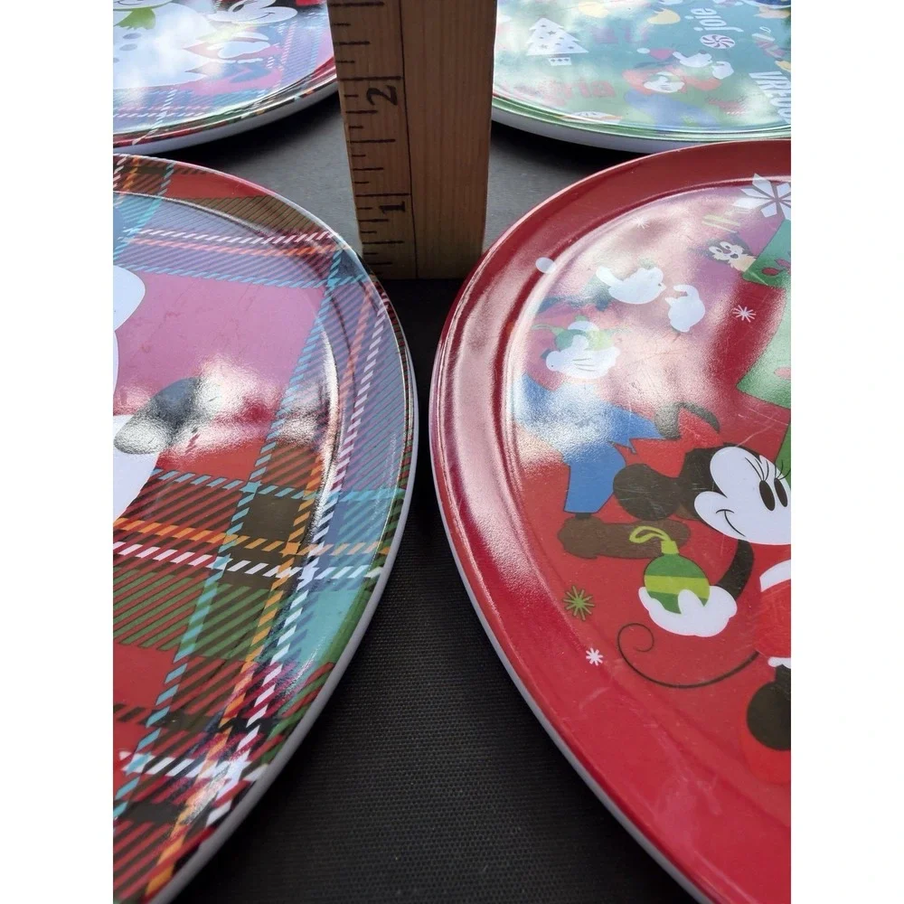 Disney Christmas Dessert/ Salad/display Plates Set of 4